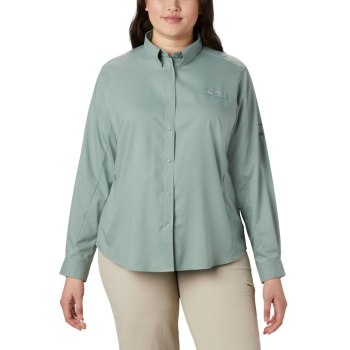 Columbia Overhemd Dames, PFG Tamiami II Long Sleeve Plus Size LichtGroen, 23VXNFJUQ